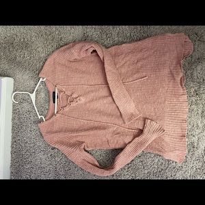American Eagle lace-up sweater